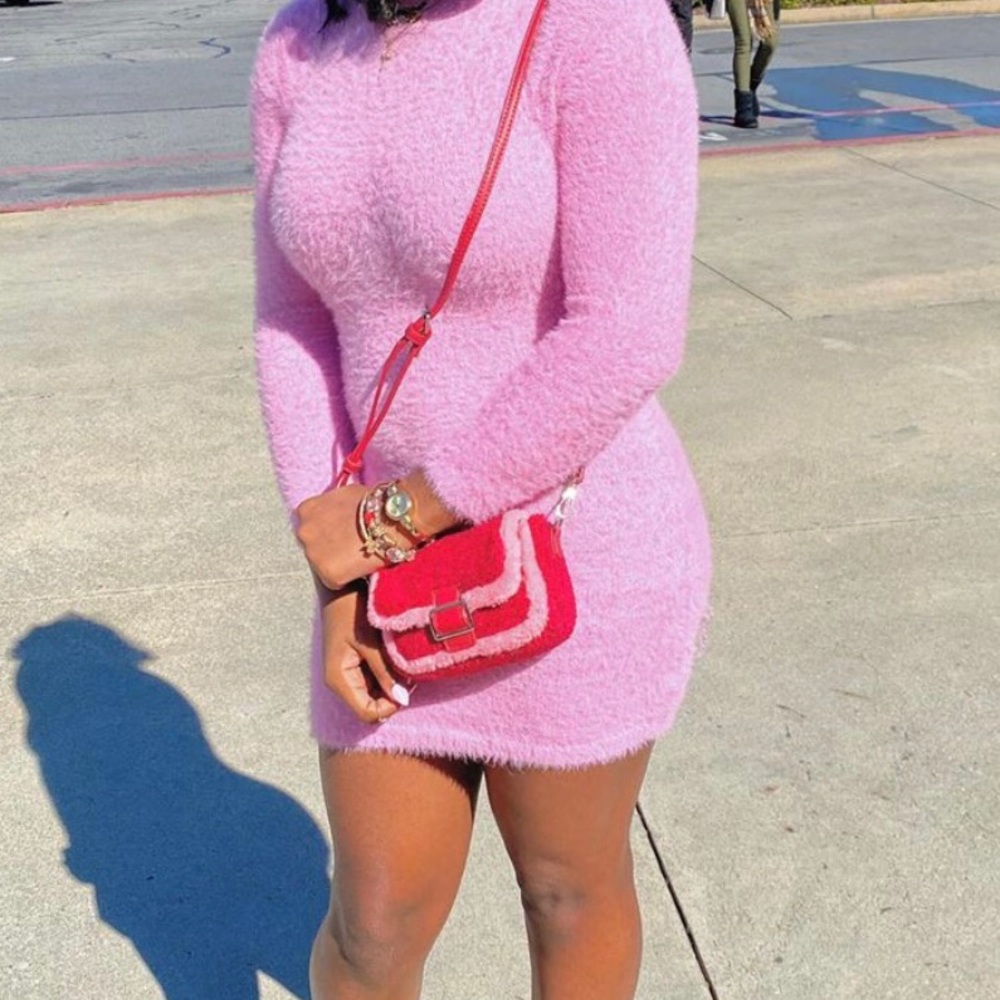 Pink Puffy long sleeve dress